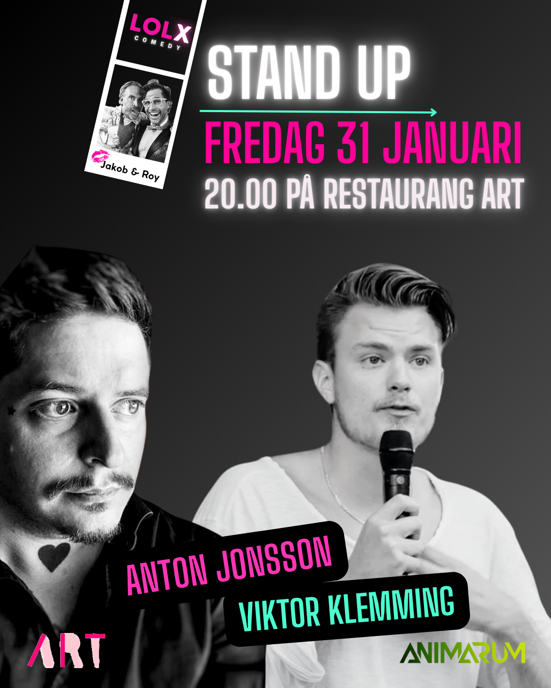 Viktor Klemming & Anton Jonsson 31/1 kl: 20.00 på Restaurang ART