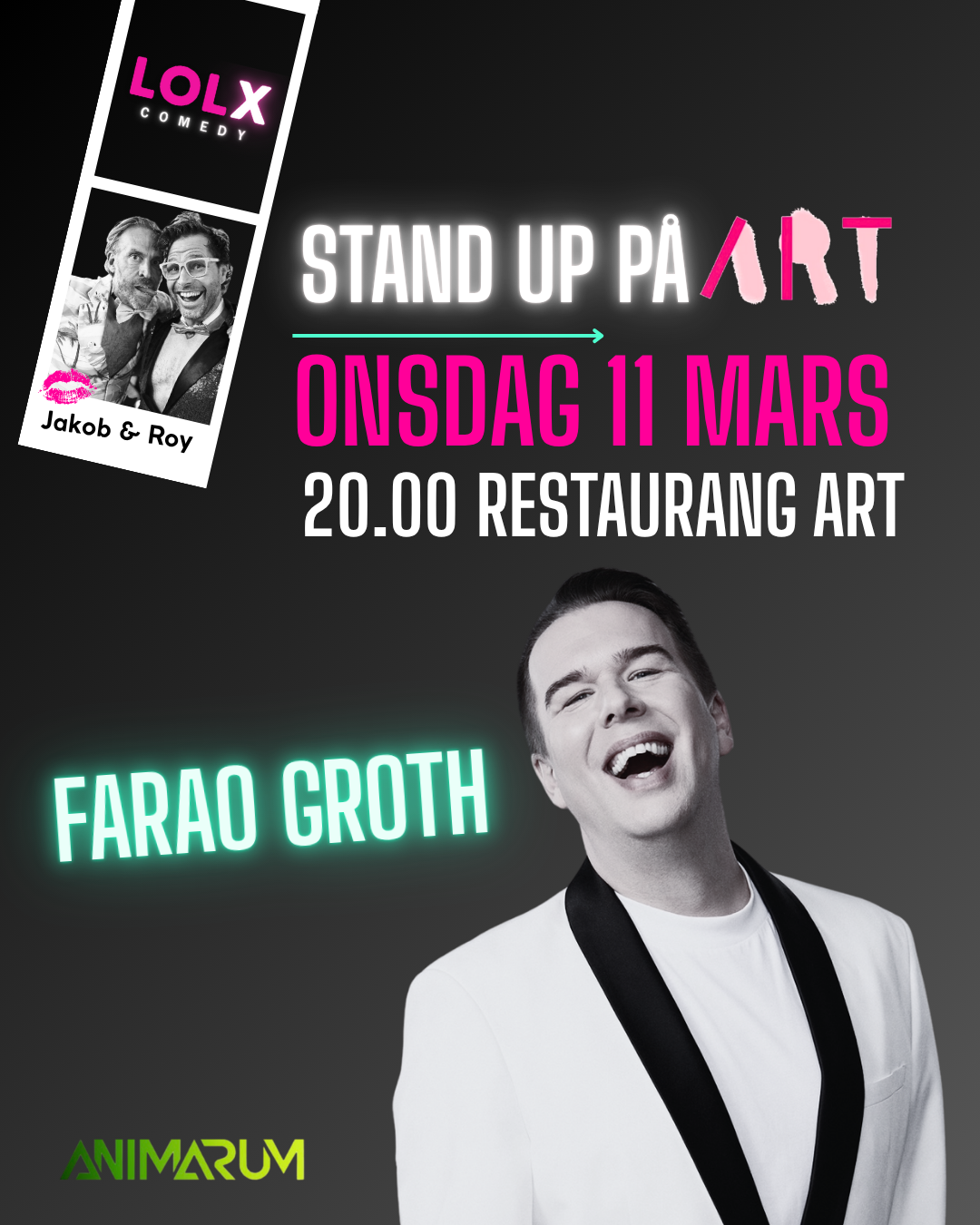 Farao Groth 11/3 kl: 20.00 på Restaurang Art