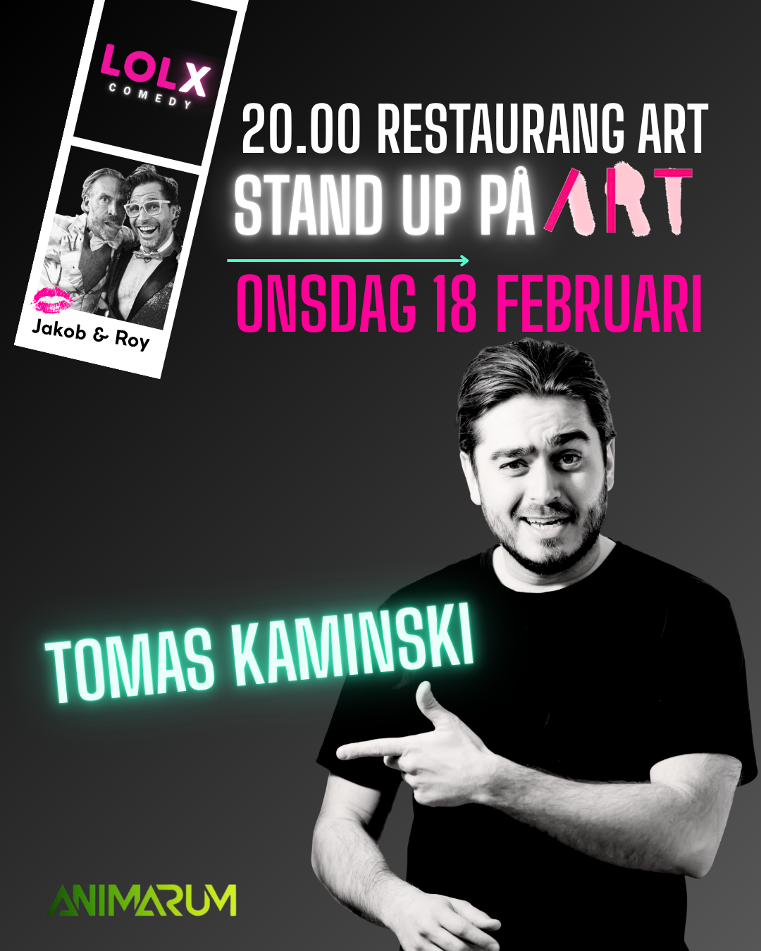 Tomas Kaminski 18/2 kl: 20.00 på restaurang ART